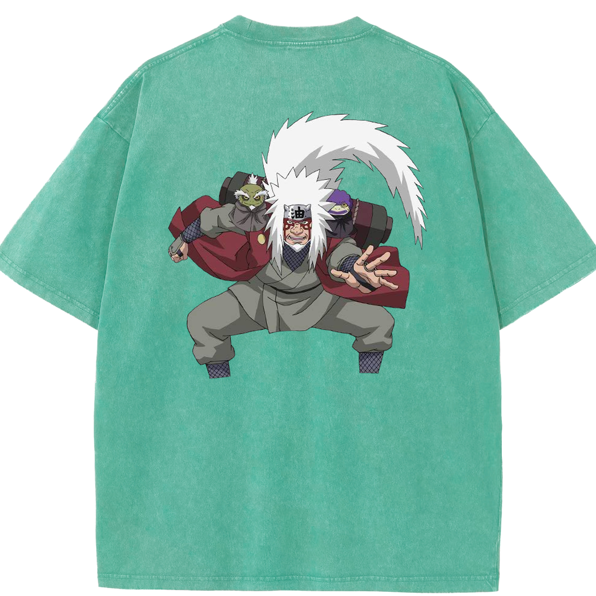 （画像用） NARUTO -ナルト- 自来也（じらいや） Jiraiya 綿100% ヴィンテージ風 半袖Tシャツ（背面プリント）